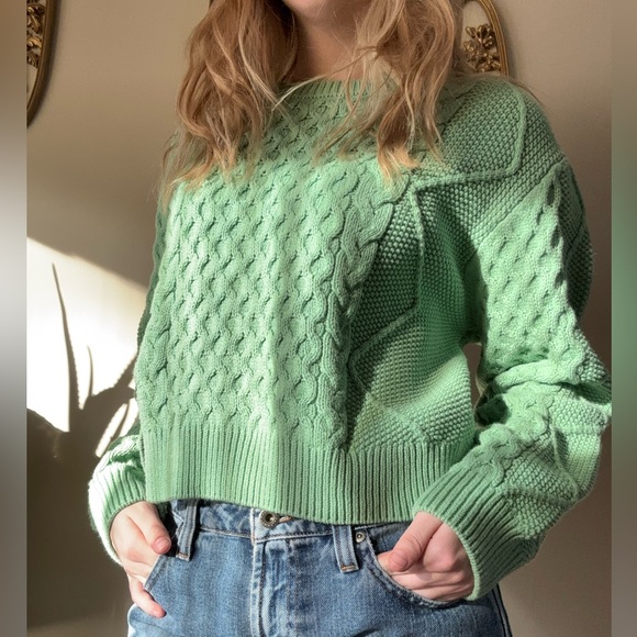 Future Collective Green Cableknit Sweater - Picture 2 of 8